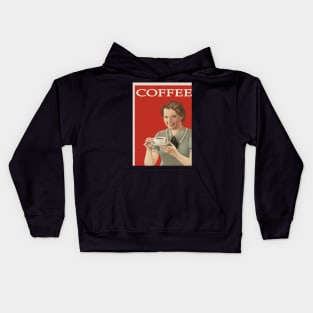 Coffee - Retro Advertising Kids Hoodie